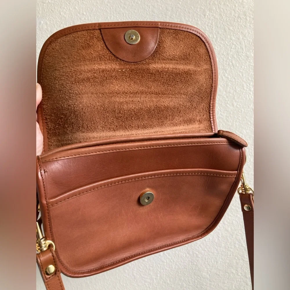 Classic Caramel Leather Crossbody Bag by Hunt Club - Picture 7 of 13